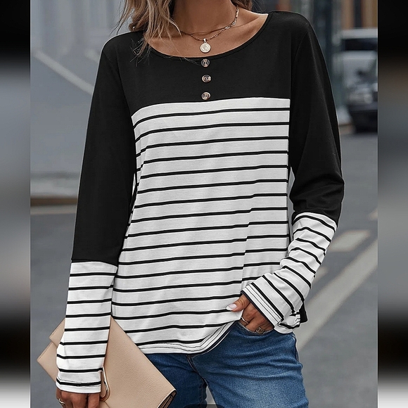 Women's  Long Sleeves Loose T- Shirt. - Picture 6 of 6